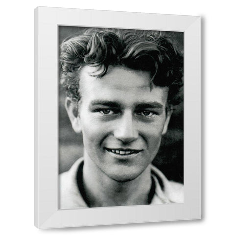 Young John Wayne White Modern Wood Framed Art Print by Hollywood Photo Archive