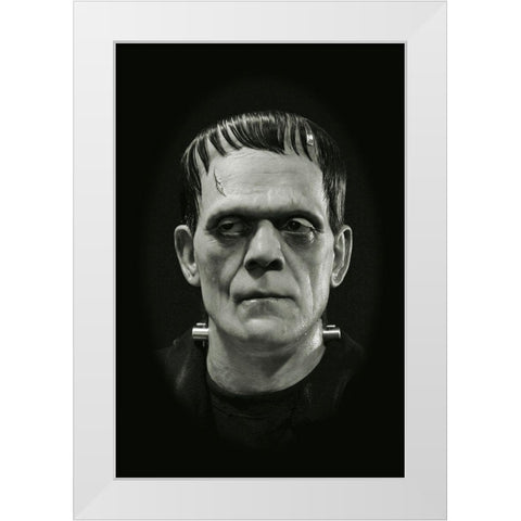 Boris Karloff - Frankenstein White Modern Wood Framed Art Print by Hollywood Photo Archive