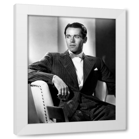 Henry Fonda White Modern Wood Framed Art Print by Hollywood Photo Archive