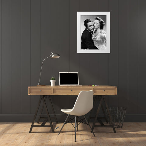 Gene Kelly with Judy Garland White Modern Wood Framed Art Print by Hollywood Photo Archive