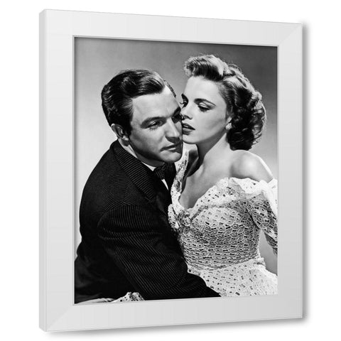 Gene Kelly with Judy Garland White Modern Wood Framed Art Print by Hollywood Photo Archive
