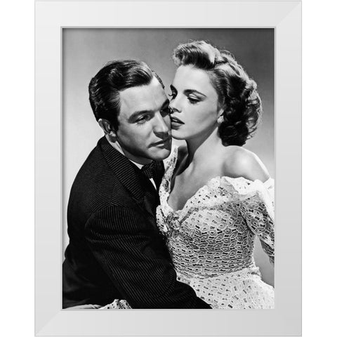 Gene Kelly with Judy Garland White Modern Wood Framed Art Print by Hollywood Photo Archive