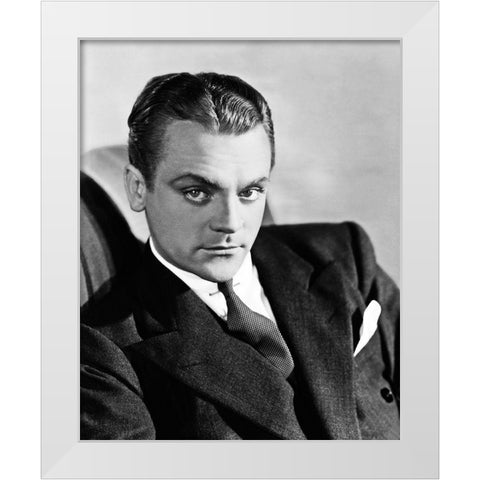 James Cagney White Modern Wood Framed Art Print by Hollywood Photo Archive