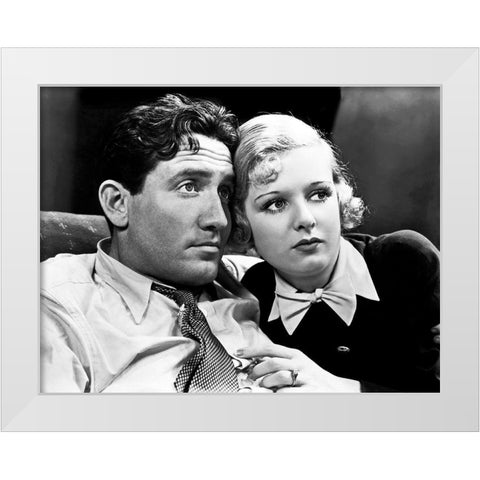 Spencer Tracy White Modern Wood Framed Art Print by Hollywood Photo Archive