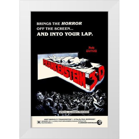 Andy Warhols Frankenstein 3D White Modern Wood Framed Art Print by Hollywood Photo Archive