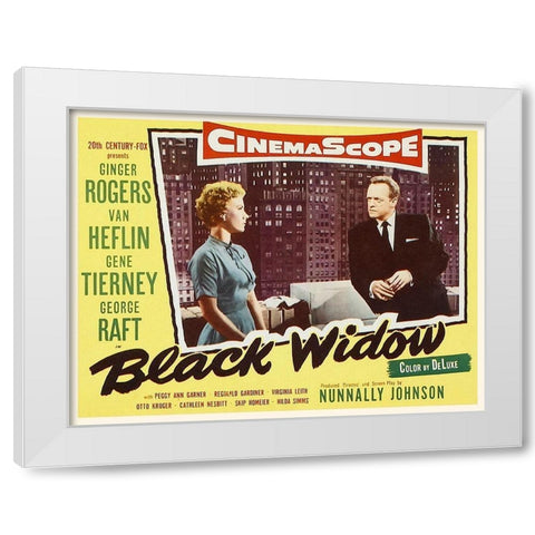 Black Widow White Modern Wood Framed Art Print by Hollywood Photo Archive