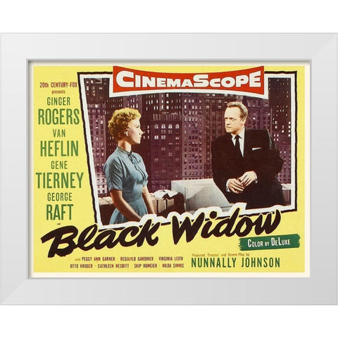 Black Widow White Modern Wood Framed Art Print by Hollywood Photo Archive