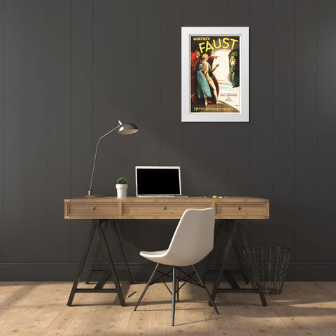 Faust White Modern Wood Framed Art Print by Hollywood Photo Archive