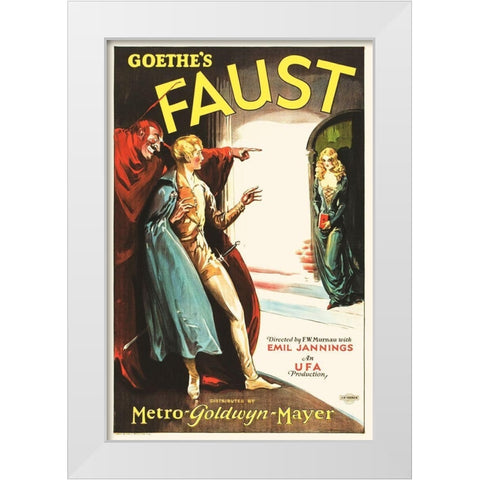 Faust White Modern Wood Framed Art Print by Hollywood Photo Archive
