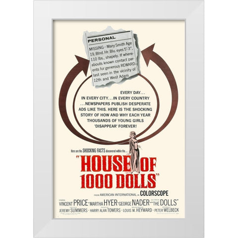 House of 1000 Dolls White Modern Wood Framed Art Print by Hollywood Photo Archive