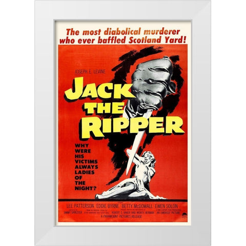 Jack The Ripper White Modern Wood Framed Art Print by Hollywood Photo Archive
