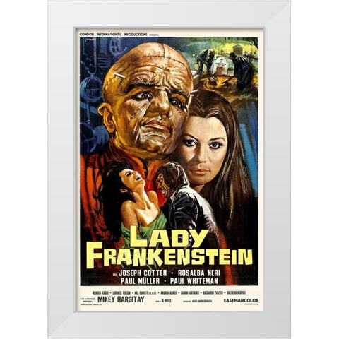 Lady Frankenstein White Modern Wood Framed Art Print by Hollywood Photo Archive