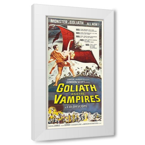 Goliath and the Vampires White Modern Wood Framed Art Print by Hollywood Photo Archive