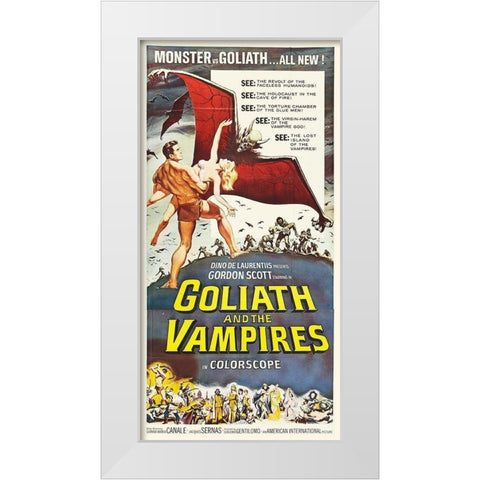 Goliath and the Vampires White Modern Wood Framed Art Print by Hollywood Photo Archive