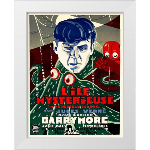 French - The Mysterious Island White Modern Wood Framed Art Print by Hollywood Photo Archive