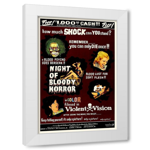 Night of Bloody Horror White Modern Wood Framed Art Print by Hollywood Photo Archive