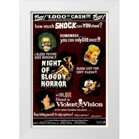 Night of Bloody Horror White Modern Wood Framed Art Print by Hollywood Photo Archive