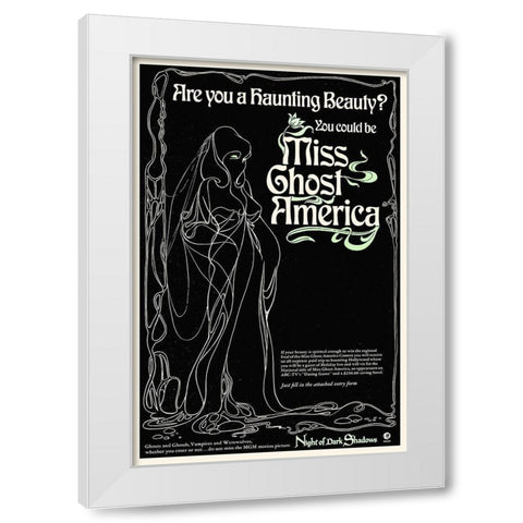Night of Dark Shadows - Miss Ghost America Contest White Modern Wood Framed Art Print by Hollywood Photo Archive
