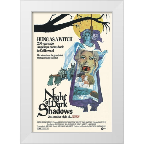 Night of Dark Shadows White Modern Wood Framed Art Print by Hollywood Photo Archive