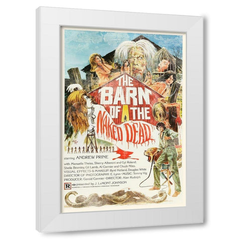 The Barn of the Naked Dead - Distressed White Modern Wood Framed Art Print by Hollywood Photo Archive