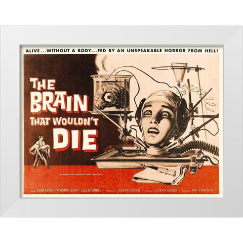 The Brain That Wouldnt Die White Modern Wood Framed Art Print by Hollywood Photo Archive