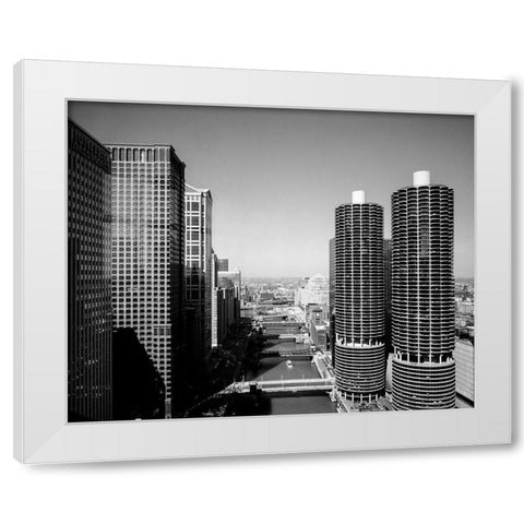 Marina city overlook Chicago Illinois White Modern Wood Framed Art Print by Highsmith, Carol