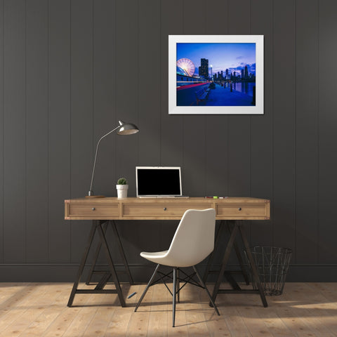 View of Chicago Illinois White Modern Wood Framed Art Print by Highsmith, Carol