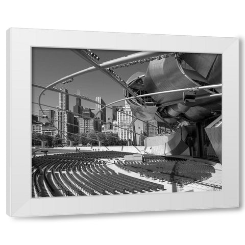 Jay Pritzker Pavillion by Frank Gehry in Grant Park Chicago Illinois White Modern Wood Framed Art Print by Highsmith, Carol