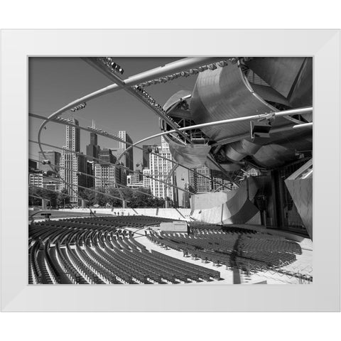 Jay Pritzker Pavillion by Frank Gehry in Grant Park Chicago Illinois White Modern Wood Framed Art Print by Highsmith, Carol