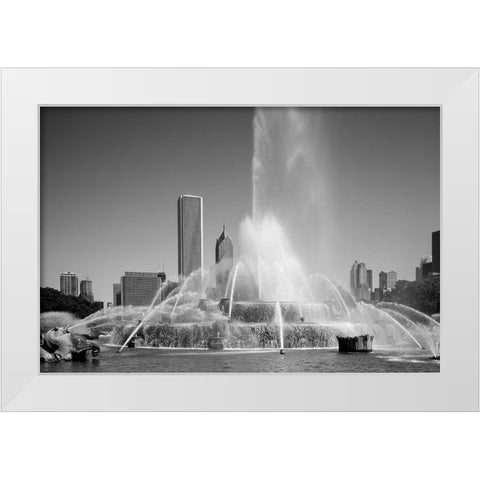Buckingham fountain Chicago Illinois White Modern Wood Framed Art Print by Highsmith, Carol