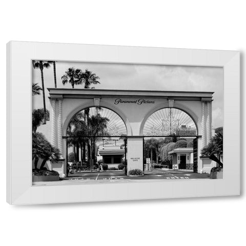 Paramount Pictures entrance gate Hollywood Los Angeles California White Modern Wood Framed Art Print by Highsmith, Carol