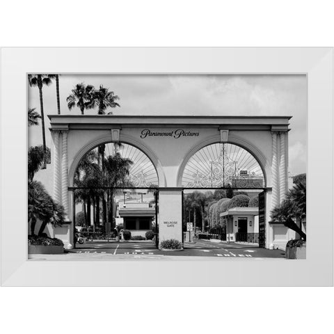 Paramount Pictures entrance gate Hollywood Los Angeles California White Modern Wood Framed Art Print by Highsmith, Carol