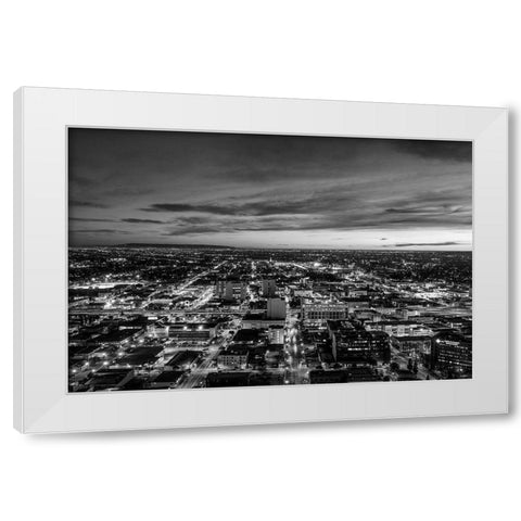 Nighttime skyline view of Los Angeles California White Modern Wood Framed Art Print by Highsmith, Carol