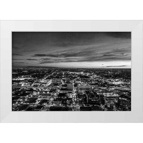 Nighttime skyline view of Los Angeles California White Modern Wood Framed Art Print by Highsmith, Carol