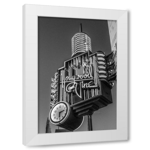 A neon sign from Hollywood and Vine Los Angeles California White Modern Wood Framed Art Print by Highsmith, Carol