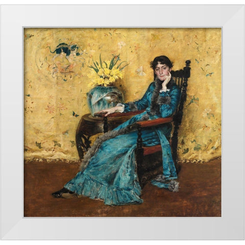 Portrait of Dora Wheeler White Modern Wood Framed Art Print by Chase, William Merritt