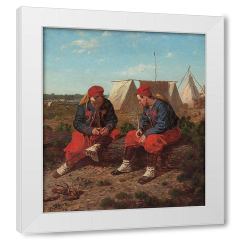 The Brierwood Pipe White Modern Wood Framed Art Print by Homer, Winslow