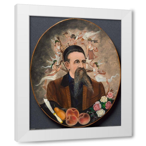 Self Portrait with Five Muses White Modern Wood Framed Art Print by Church, Henry