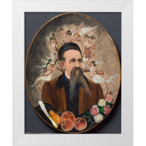 Self Portrait with Five Muses White Modern Wood Framed Art Print by Church, Henry