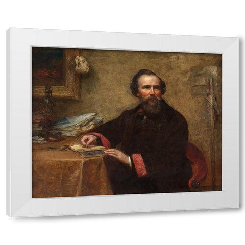 Portrait of Genio C Scott White Modern Wood Framed Art Print by Johnson, Eastman