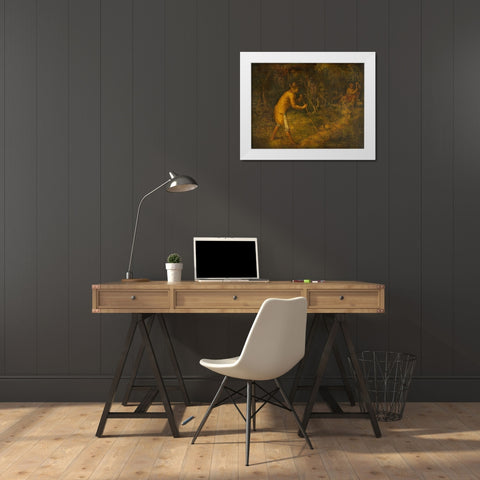 The Devil and Tom Walker White Modern Wood Framed Art Print by Quidor, John
