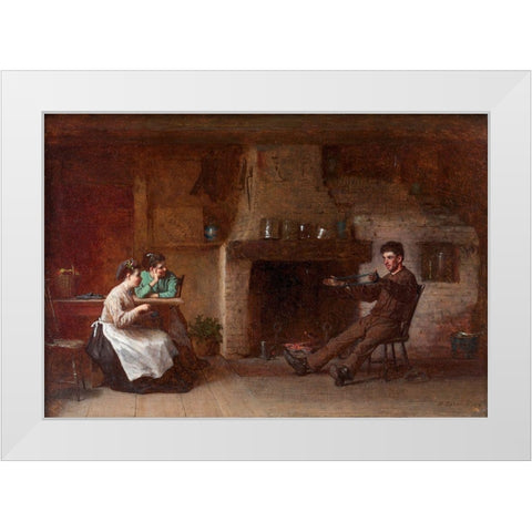 Winding Yarn Interior of a Nantucket Kitchen White Modern Wood Framed Art Print by Johnson, Eastman