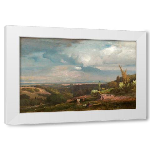 Approaching Storm from the Alban Hills White Modern Wood Framed Art Print by Inness, George