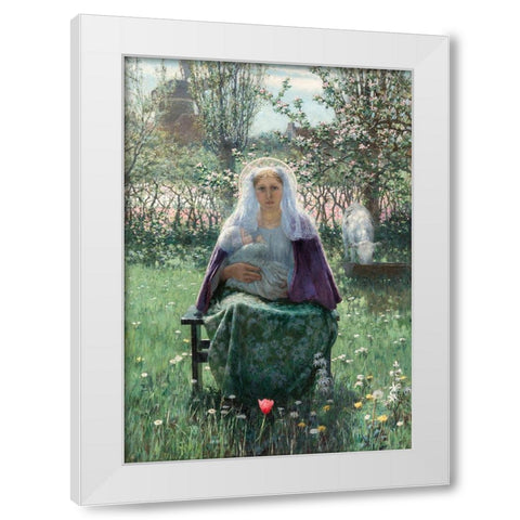 The Blessed Mother White Modern Wood Framed Art Print by Hitchcock, George