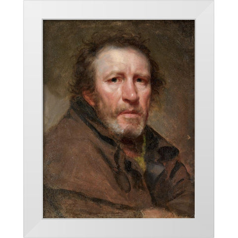 Old Pat The Independent Beggar White Modern Wood Framed Art Print by Waldo, Samuel Lovett