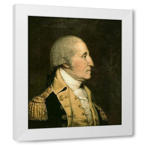 George Washington White Modern Wood Framed Art Print by America 18th century