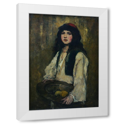 The Venetian Girl White Modern Wood Framed Art Print by Duveneck, Frank