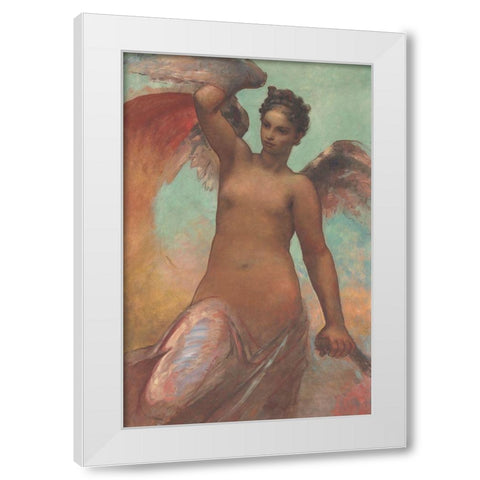 Winged Fortune White Modern Wood Framed Art Print by Hunt, William Morris