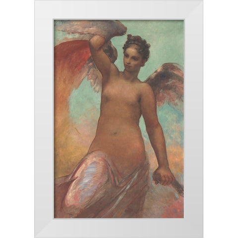 Winged Fortune White Modern Wood Framed Art Print by Hunt, William Morris