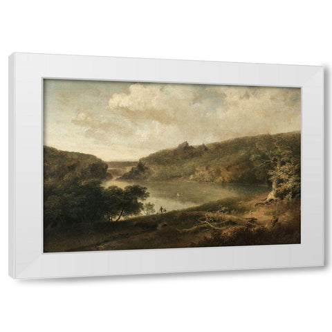View of a Lake White Modern Wood Framed Art Print by Doughty, Thomas
